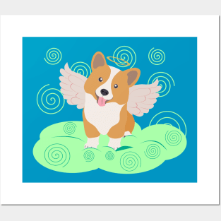 Cornicorg puppy on a cloud Posters and Art